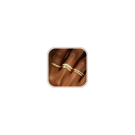 Florideco Stackable Rings for Women Non Tarnish 14K Gold Plated Chunky Rings Dainty Cubic Zirconia Thumb Ring Set Trendy Statement Dome Band Knuckle Promise Engagement Ring Size 9