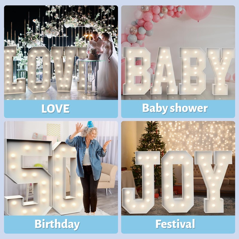 4FT Marquee Light Up Numbers 5,Party Decoration Large Marquee Light