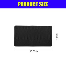 Car Dashboard Anti-Slip Silicone Pad, 10'' x 6'' Black Grid Sticky Adhesive Mat, Car Grasping Pad, Multifunctional Gripping Mat for Phones, Keys, Sunglasses, Coin, Electronic Devices (27×15 CM)