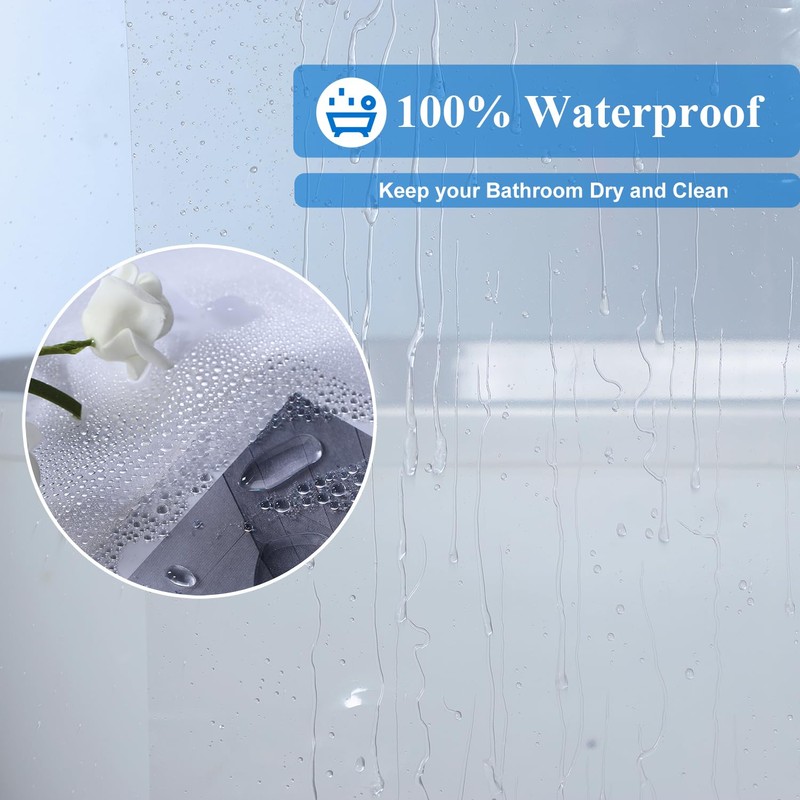 WellColor Extra Wide Shower Curtain Liner 108 x 72, Waterproof