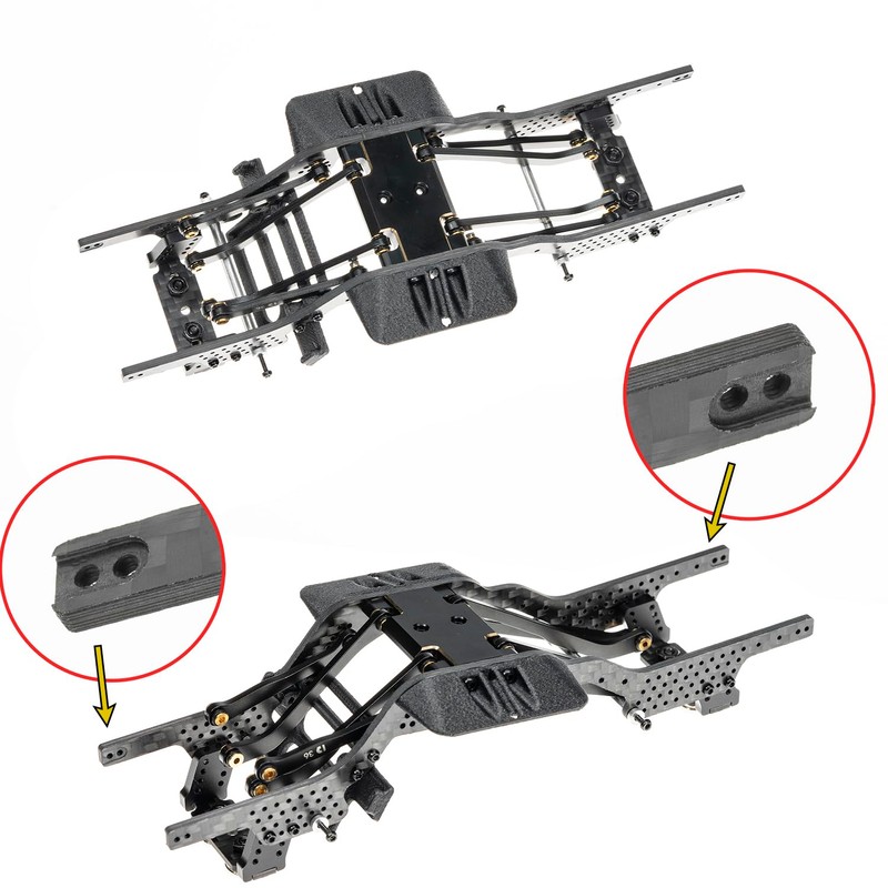RampCrab Carbon Fiber Chassis Kit for SCX24, 7° Angled Skid,