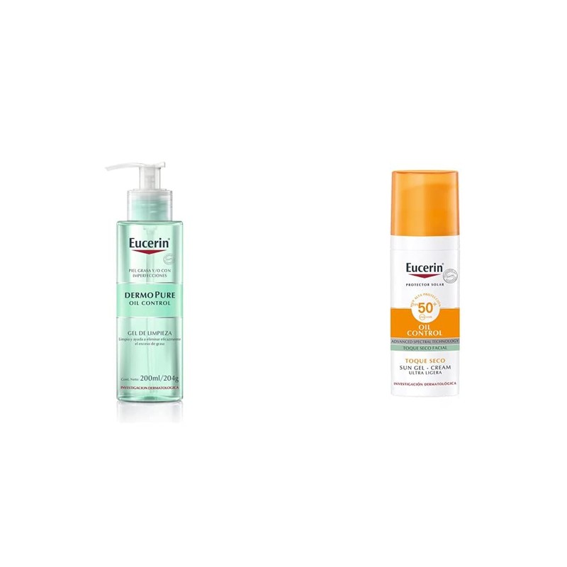 Eucerin DermoPure Gel Limpiador Facial, 200 ml Protector solar facial