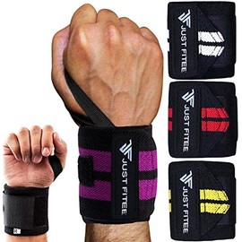 Just Fitee Wrist Wraps, Wrist Bandages Fitness, Gym Wrist Bandage, Wrist Bandage, Wrist Bandages, Lifting Aids Strength Training, Bandage Wrist (Black/Purple)