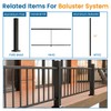 Muzata Cable Railing Post Aluminum Post 39"x3"x3" Undrilled Top Mount