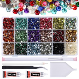 10588Pcs 5mm Mixed Color Flatback Rhinestones Kit for Nail Crafts DIY Decoration Non-hotfix Resin Round Shape Crystal