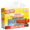 Glad 240 Count Clear Plastic Cutlery Set Forks Knives Spoons