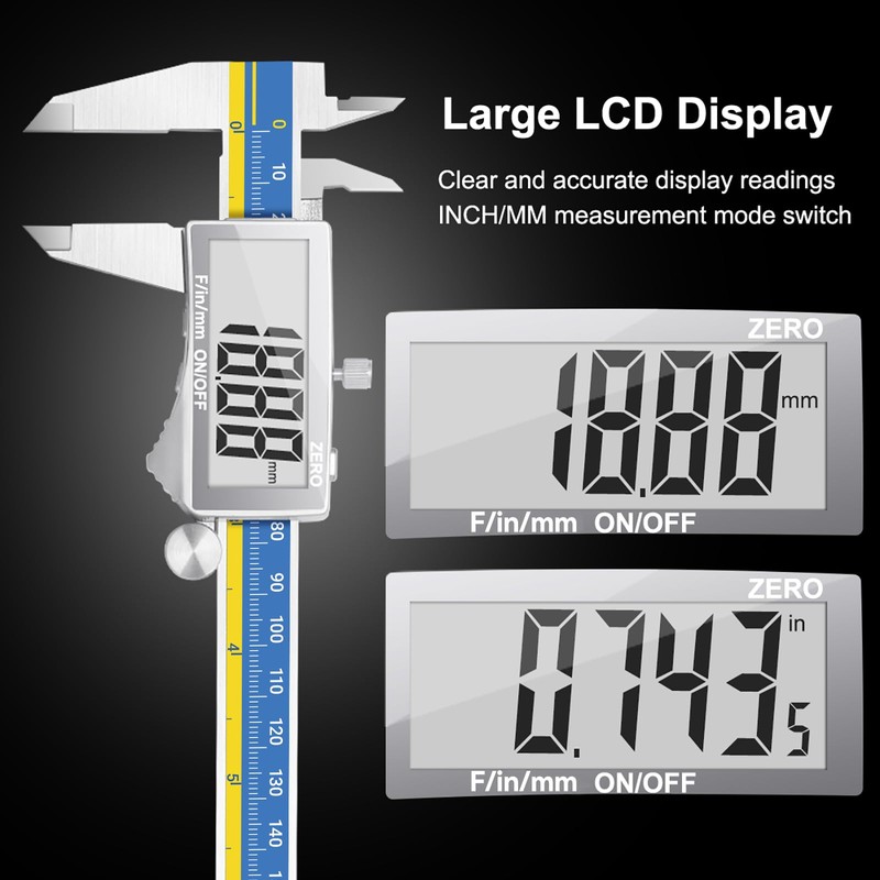 Digital Caliper, Preciva Electronic Stainless Steel Caliper Measuring Tool Vernier