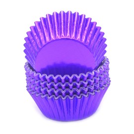 Mombake Standard Purple Foil Cupcake Cases Liners Muffin Baking Cups for Party and More, 100-Count