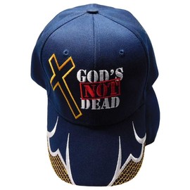 Trade Winds God's Not Dead Hat Ball Cap I Love Heart Jesus BLUE Christian Cross