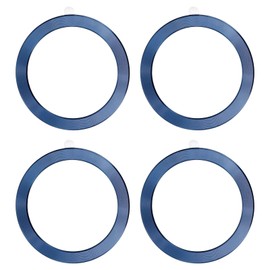 PATIKIL Universal CD Stripe Magnetic Adapter Ring, 4 Pcs Ultra-Thin Sticker Ring Adhesive Nickel-Iron Alloy for Phone Cases Holder Wireless Charging Car Mount Kit, Blue