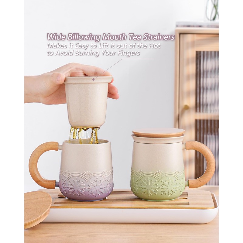ZENS Tea Mug with Infuser and Lid for Loose Leaf
