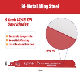 25 Pack 9 Inch 14/18 Tpi Reciprocating Saw Blades for Metal Cutting, Carbide Alloy Steel Sawzall Blades for Automobile Dismantling with 8% Cobalt for Longer Life and Faster Cutting Speed