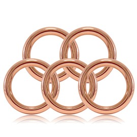 O-Ring Made of Die-Cast 30 mm, Set of 5, DIY Dog Lead / Dog Collar, Rustproof, Ideal with Paracord 550, Welded, Colour: Rose Gold