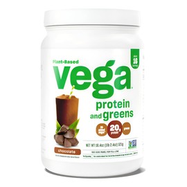 Vega Protein and Greens Protein Powder, Chocolate - 20g Plant Based Protein Plus Veggies, Vegan, Non GMO, Pea Protein for Women and Men, 1.2 lbs (Packaging May Vary) (Pack of 1)