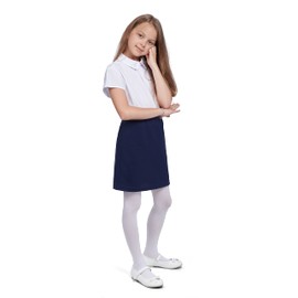 Hi!MOM Girls Skirt - Elegant School Cotton Skirt For Girls, Elastic Mid Waist School Uniform Skirt Knee Lenght, Summer Formal Casual Dress Stretchy Plain School Skirts in Multiple Colours Ages 5-11