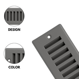 Sierra Grates Toe Kick Vent Cover 2" x 14" Duct Opening, Grey Cabinet Toe Kick Register Grille, Steel Air Vent Grate for Kitchen Cabinets HVAC Ventilation