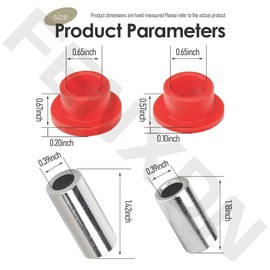 Red Shock Absorber Bushings Sleeve Kit for Po-laris Ranger XP 400 425 500 570 700 800 900 1000 Replacement Parts, Front and Rear Shock Absorber Bushings Kit