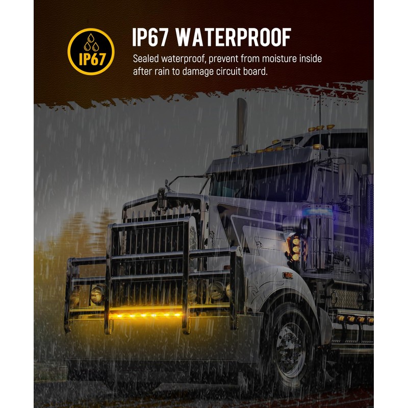 Partsam 10pcs 6.5" LED Marker Lights [DOT Approved], Oval Amber