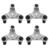 QWORK 4 pcs 6" Steel Tri-Dolly, 200 lbs Load Capacity,