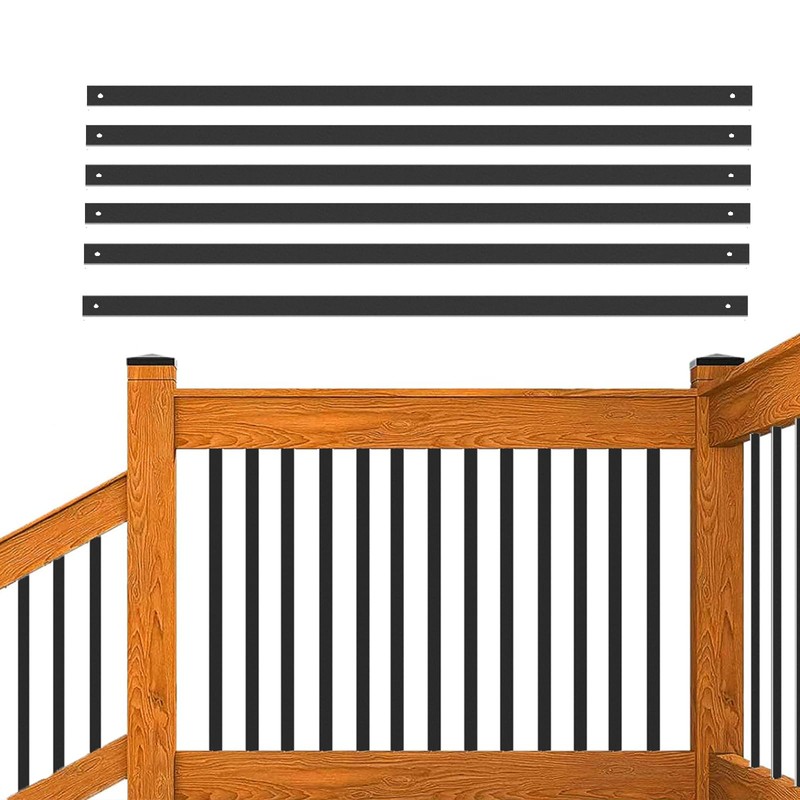 HZIU 26 Pack Deck Balusters 32.25'' Bow Baluster, Black Metal