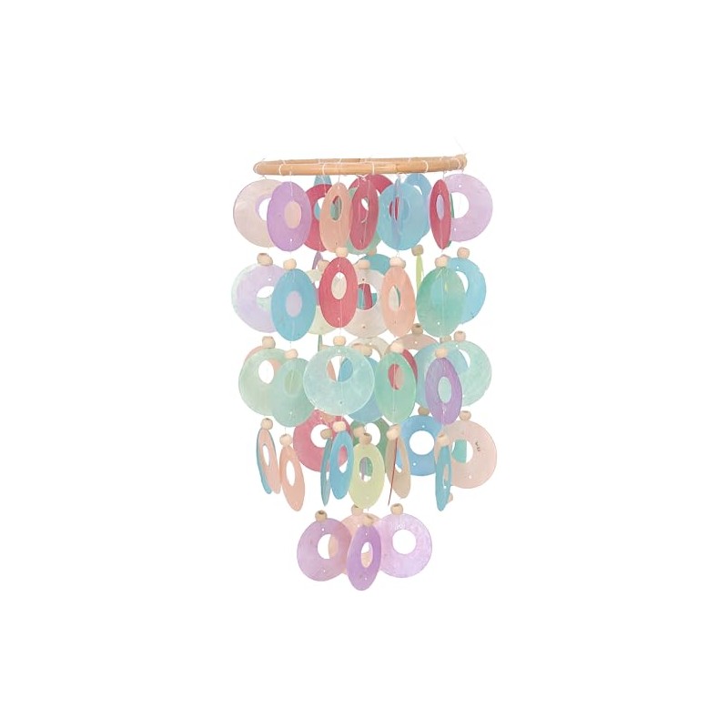 GURU SHOP Round Shell Wind Chime – Colourful, Multicoloured, Shell