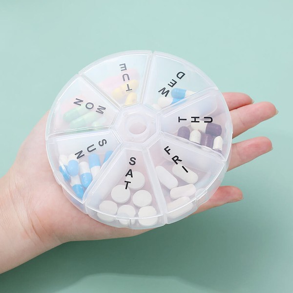 PH Portable Large Round 7 Compartment Medicine Box CX009 /