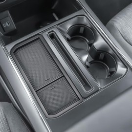 EDBETOS Center Console Pocket Cover for Ford F150 2021-2024 2025 Adapter Insert Tray, F150 Cubby Cover Hidden Secret Storage, Reduced Clutter (Fits Driver's Side Pocket,Not Fit Model w/Gear Lever)