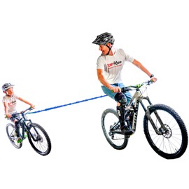 TowWhee - Winter/All-Season Connect Strap Bike Bungee Tow Rope for Bikes, E-Bikes,Skiing | MTB & Cycling Stretch Pull Strap (Winter/All Season Blue Connect Strap) - Made in The USA