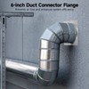 yeesport 6 In Duct Connector Flange, Anti-Rust Galvanized Iron Duct