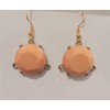 Large Peach Beaded Drop Earrings