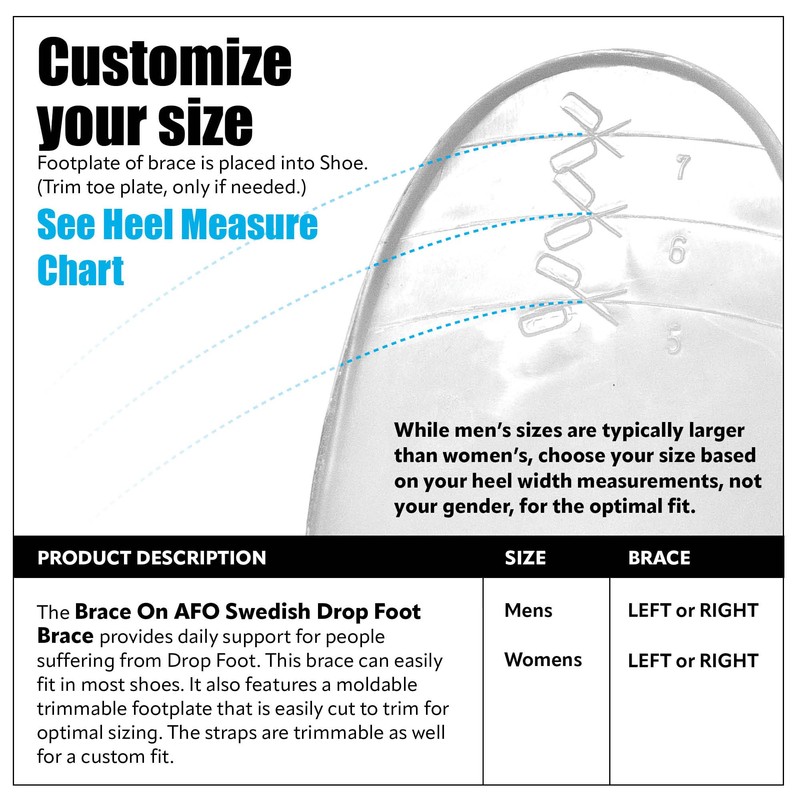 BraceOn AFO Swedish Drop Foot Stabilizer for Walking and Exercise,