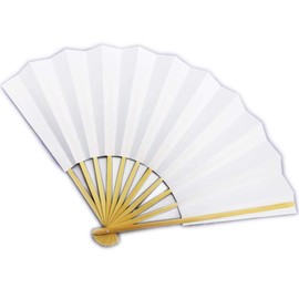 Wedding & coming-of-age ceremony to it's Men Man White Hand Fan (SUEHIRO) with Box