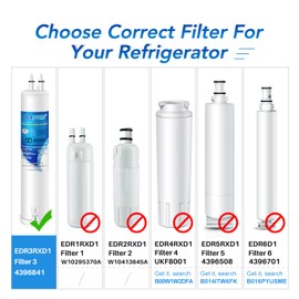 ICEPURE RFC6600A Refrigerator Water Filter Replacement for 4396841, EDR3RXD1, Everydrop® Filter 3, 4396710, Kenmore® 9030, 9083, 46-9083, 46-9030,3PACK