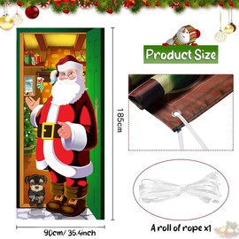 Christmas Door Cover Decoration FaJoek Christmas Door Cover, 185 x 90 cm Christmas Decoration Door Hanging Banner, Christmas Door Cover Decoration, Merry Christmas Door Cover