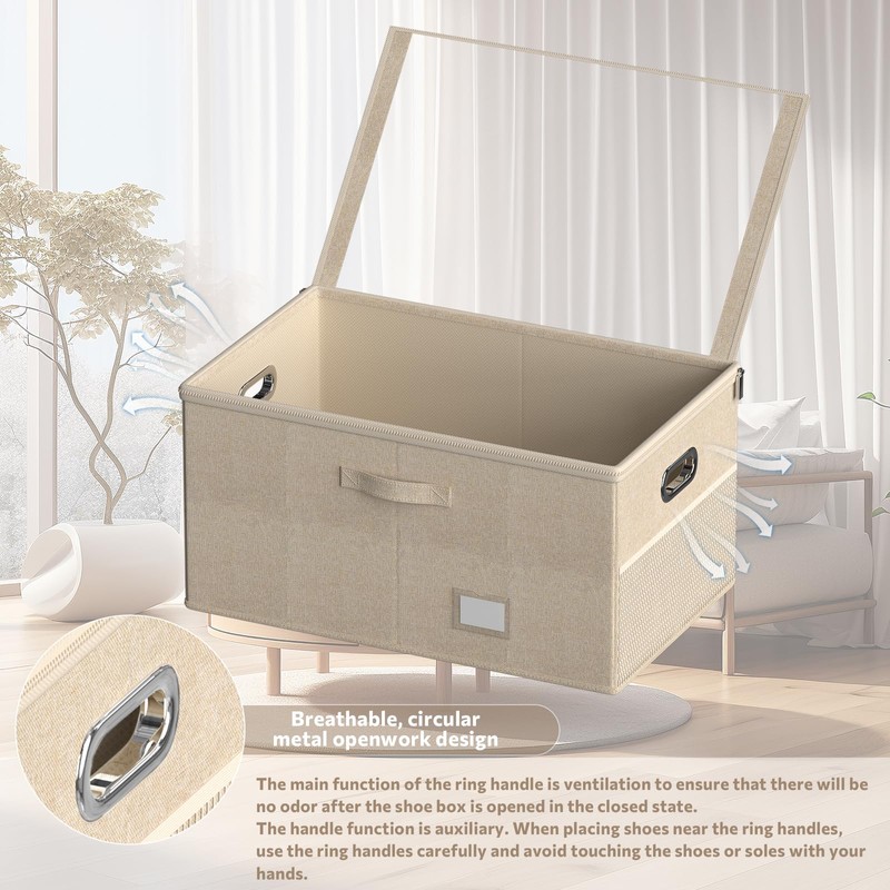 Shoe Organizer for Closet, Shoe Box Storage Containers Fit 18