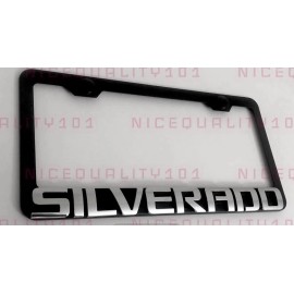 BLVD 3D Silverado Stainless Steel Chrome Finished License Plate Frame Rust Free
