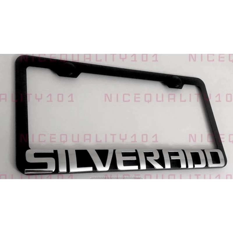 BLVD 3D Silverado Stainless Steel Chrome Finished License Plate Frame