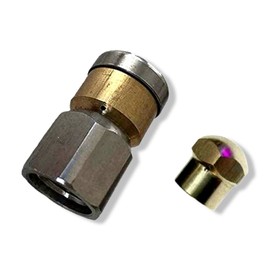 Set of 2 pipe cleaning nozzles, 1/8 inch rigid rotating for pipe cleaning hose for Kärcher WAP Alto etc.