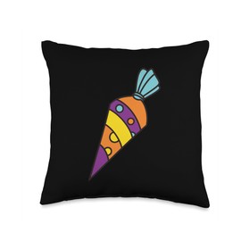 Colorful Sugar Cone Design With Vibrant Designs Throw Pillow