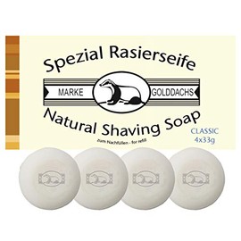 Golddachs Shaving soap refill in pack of 4, 4 x 33 g