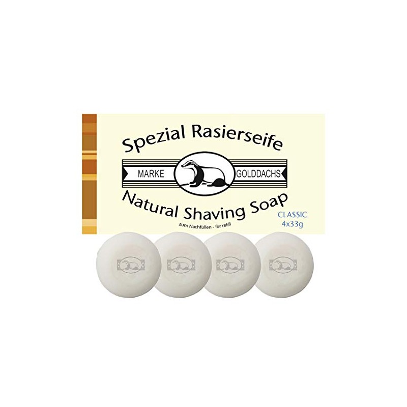 Golddachs Shaving soap refill in pack of 4, 4 x