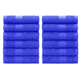 BY LORA Terry Absorbent washcloths Towel, Royal, Set of 12