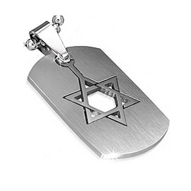 My Daily Styles Stainless Steel Silver-Tone Religious Jewish Star of David Pendant Necklace, 24"