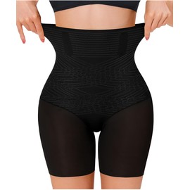 Gotoly Shapewear Tummy Control High Waist Butt Lifting Shapewear Seamless Body Shaper Thigh Slimmer(Black,Large)