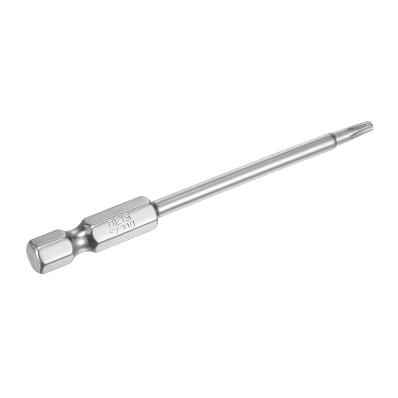 sourcing map T10 Security Torx Bit 1/4" Hex Shank 3"