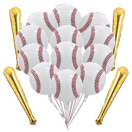 16個 ベースボールバルーン 18インチ ホイルマイラーベースボールバルーン 野球テーマパーティー装飾用品 ジャンボバルーン 男の子 女の子 性別発表 誕生日パーティー