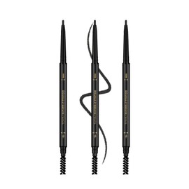 O'CHEAL 3Pcs Black Eyebrow Pencil, Premium Eye Brow Pencil with Spoolie Brush, Longwearing for Perfect Brows, Professional, Precision, Defines, Universal Waterproof Double-ended Eyebrow Pen for Women