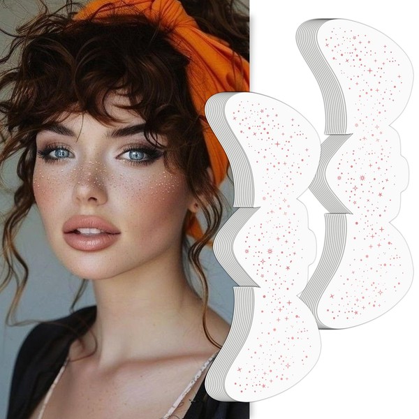 Wodelanle Glitter Freckles Face Tattoo, 24 Count Rose Gold Face