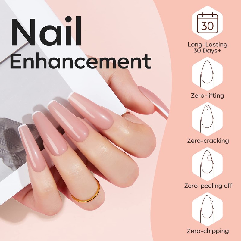 Modelones Builder Gel 6 Colors, 8-in-1 Builder Nail Gel Set