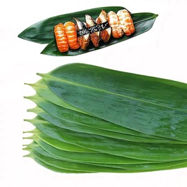 WINIAER Bamboo Leaves for Sushi, 100 pcs Sushi Decoration Bamboo Leaf for Cooking, Sushi Banana Leaf for Sashimi Serving Plate Decorations